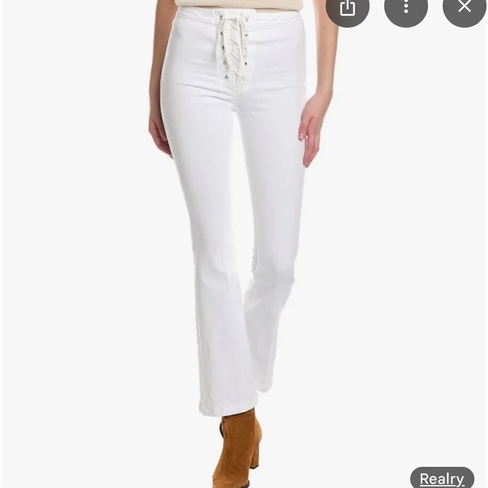 Mother the high waisted lace up dazzler ankle crew#1